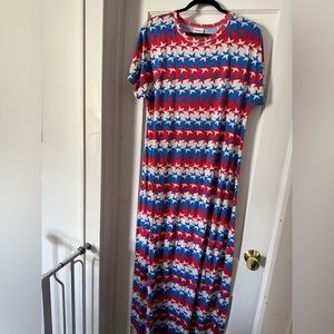 Lularoe Red, White, & Blue Maxi Dress